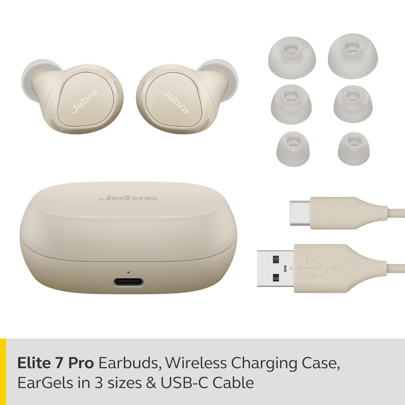 Jabra Elite 7 Pro - True Wireless Earbuds With MultiSensor Voice Technology - Gold Beige