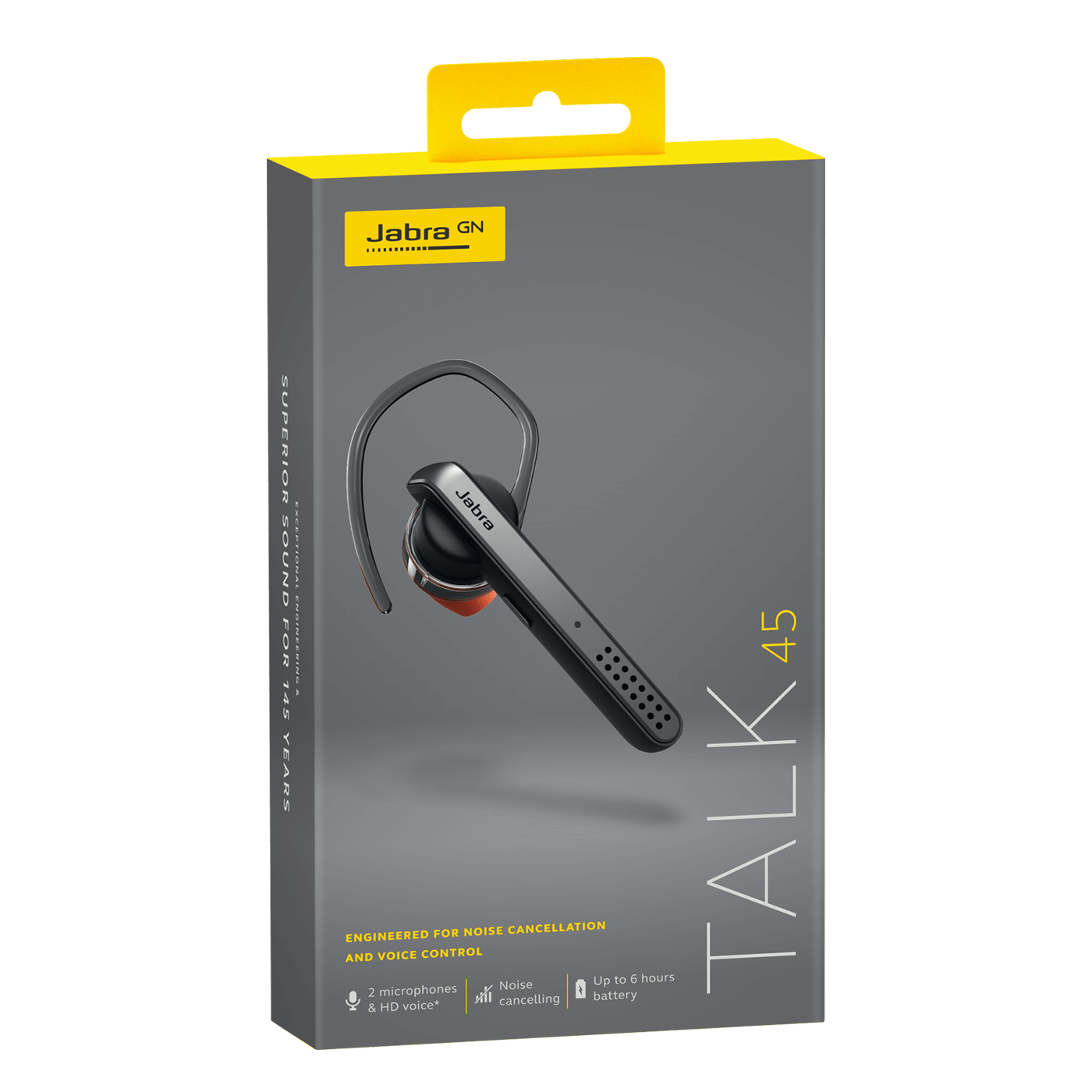 Jabra Talk 45 Bluetooth Headset with car charger (Silver)