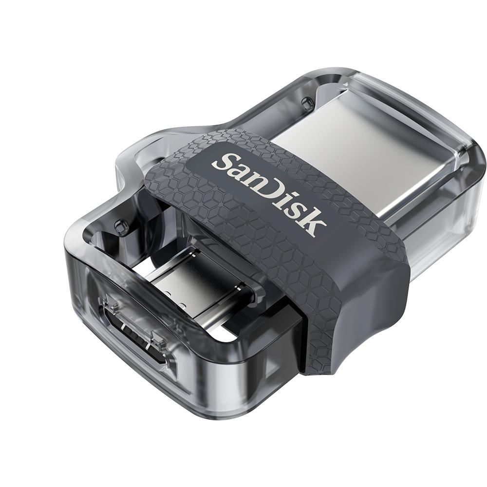 SANDISK OTG 16GB / 32GB / 64GB / 128GB TRANSPARENT SDDD3 - G46 DUAL USB FLASHDRIVE