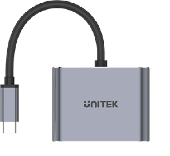 Unitek V1126A USB-C Male to HDMI + VGA Adapter with MST Dual Monitor Cable Connector