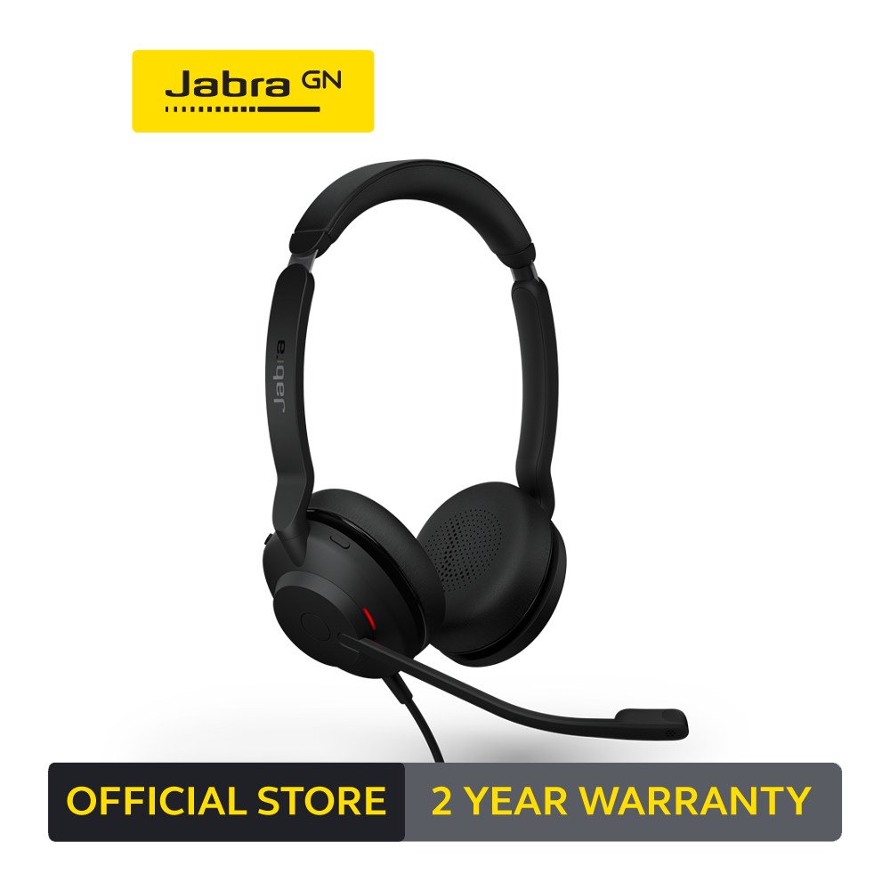 Jabra Evolve2 30 Wired Headset, USB-C, Stereo, Black – Lightweight, Portable Telephone Headset with 2 Built-in Microphones – Work Headset with Superior Audio and Reliable Comfort