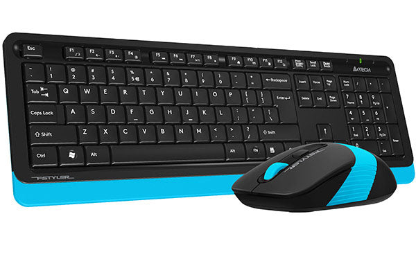 A4tech FG1010 Fstyler 2.4G Power-Saving Wireless Keyboard and Mouse Combo Set - Blue